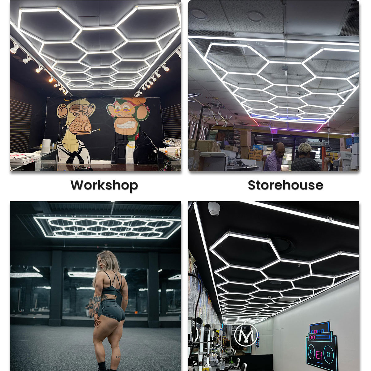 14 Hex 6500K/4000K/3000K 535W LED Hexagon Light for Stage Studio Working Lights