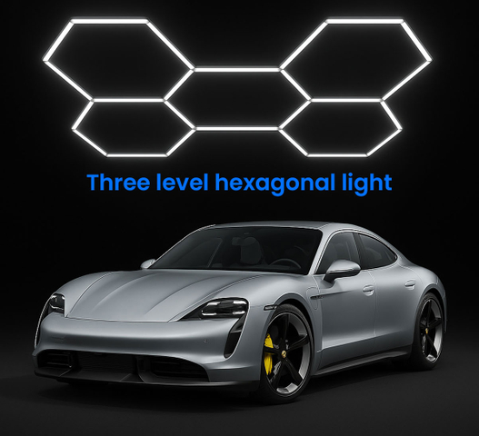 Luz de garaje hexagonal LED, 168W, 6500K Tres paradas Riencias ajustables de brillo