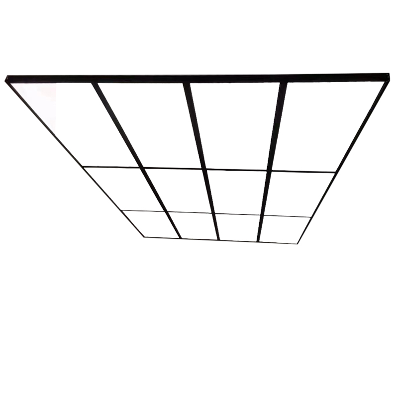 Professional LED detailing light panel setup in a high-end auto studio