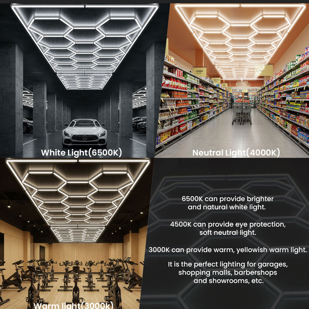 Hexagrid Working Lighting Installation in a Commercial Auto Shop