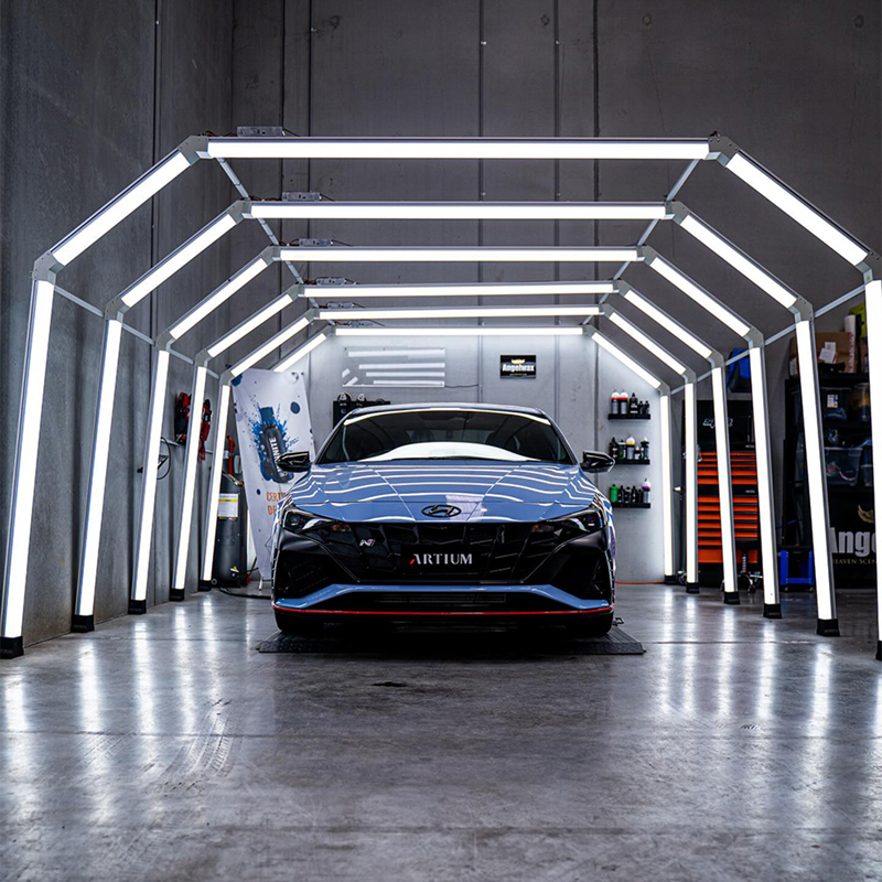Car Workshop Tunnel Lights Installation